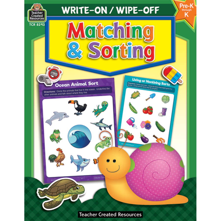 Matching and Sorting Write-On Wipe-Off Book