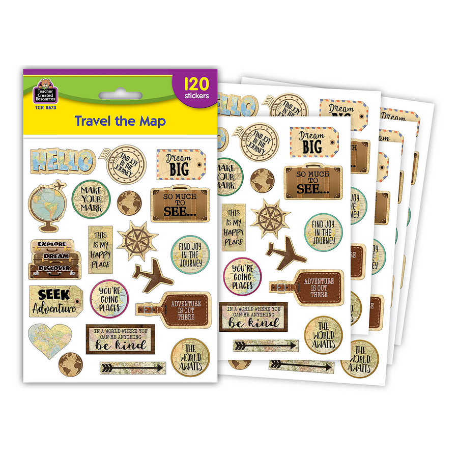 Printable Stickers Map Travel the Map Stickers – McGregor's Teacher Supplies