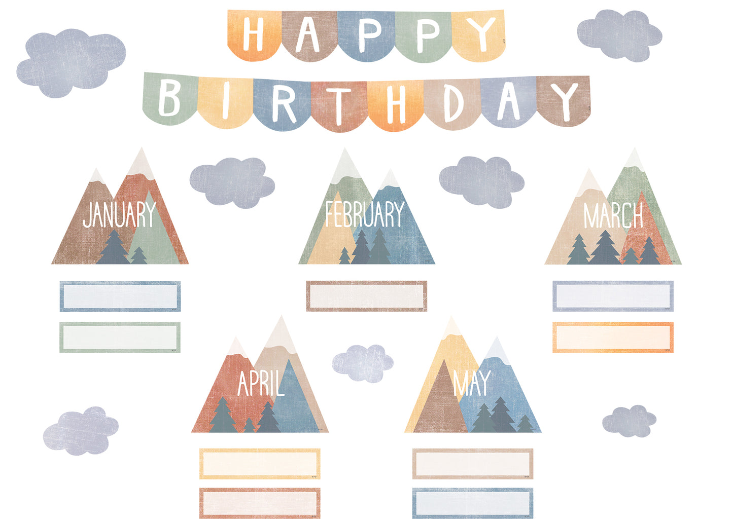 Moving Mountains Birthday Mini Bulletin Board Set