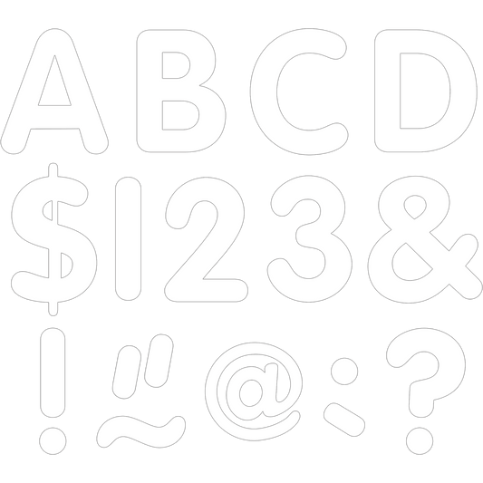 White 2" Classic Uppercase Letters