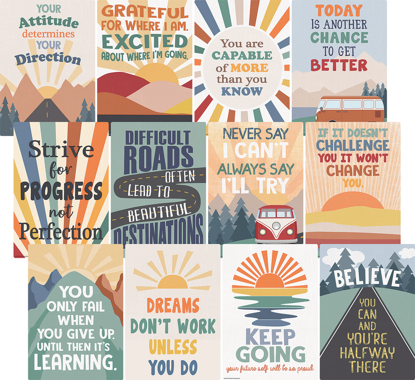 Moving Mountains Road Trip Positive Sayings Small Poster Pack