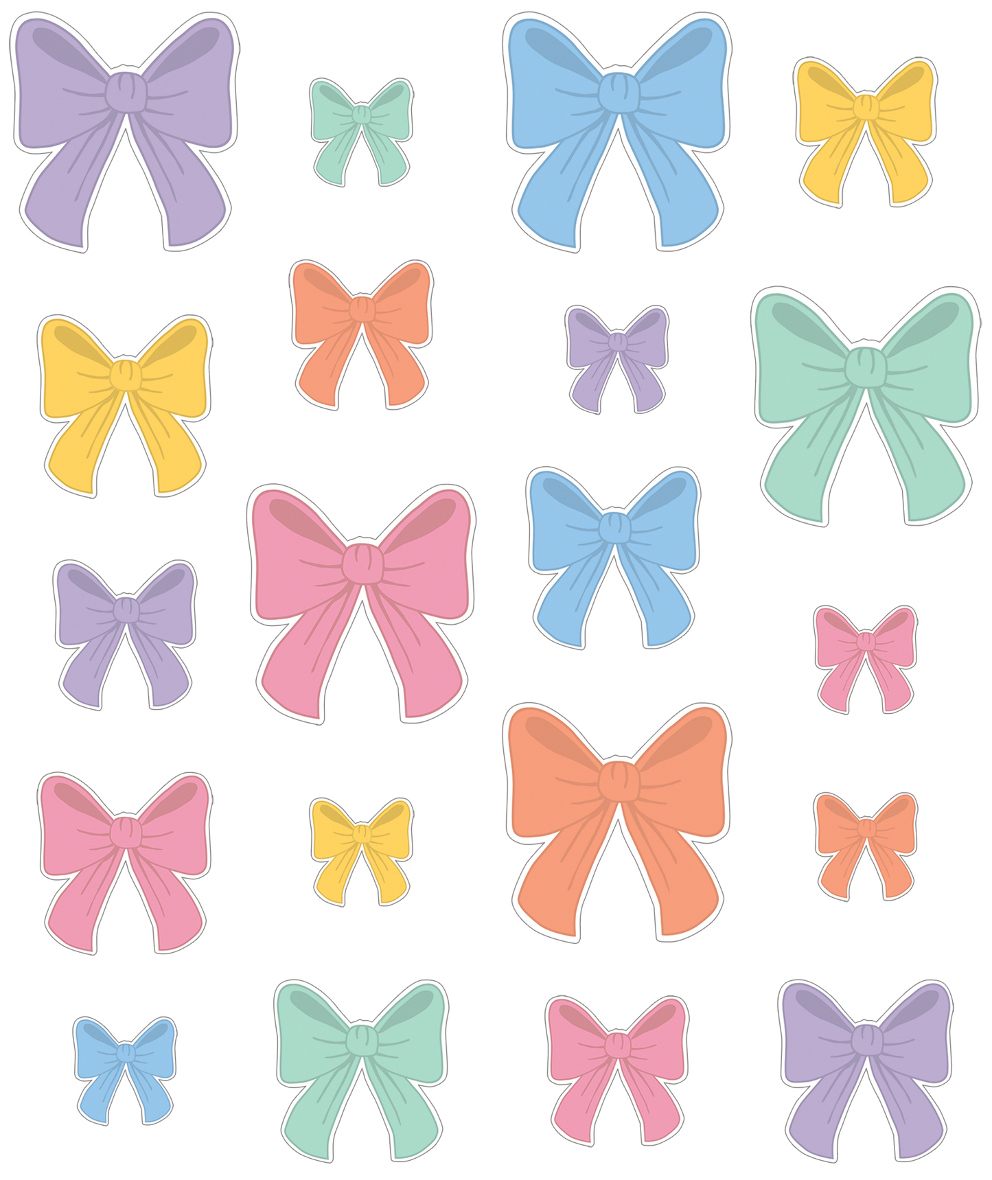 Pastel Bows Accents - Assorted Sizes