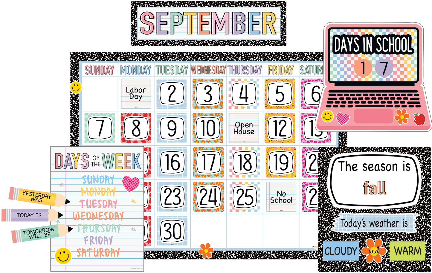 Cool for School Calendar Bulletin Board