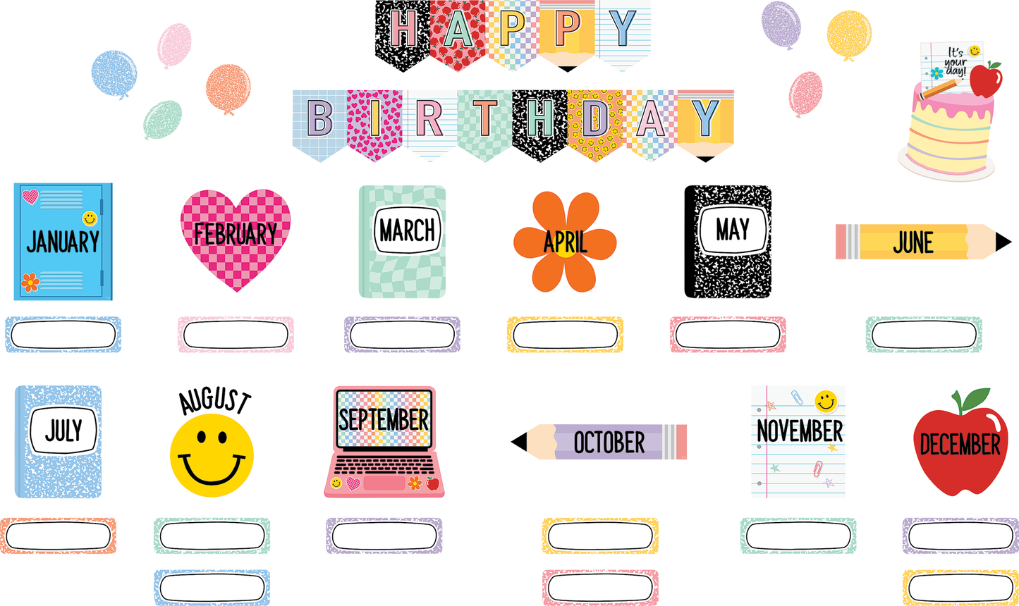 Cool for School Happy Birthday Mini Bulletin Board