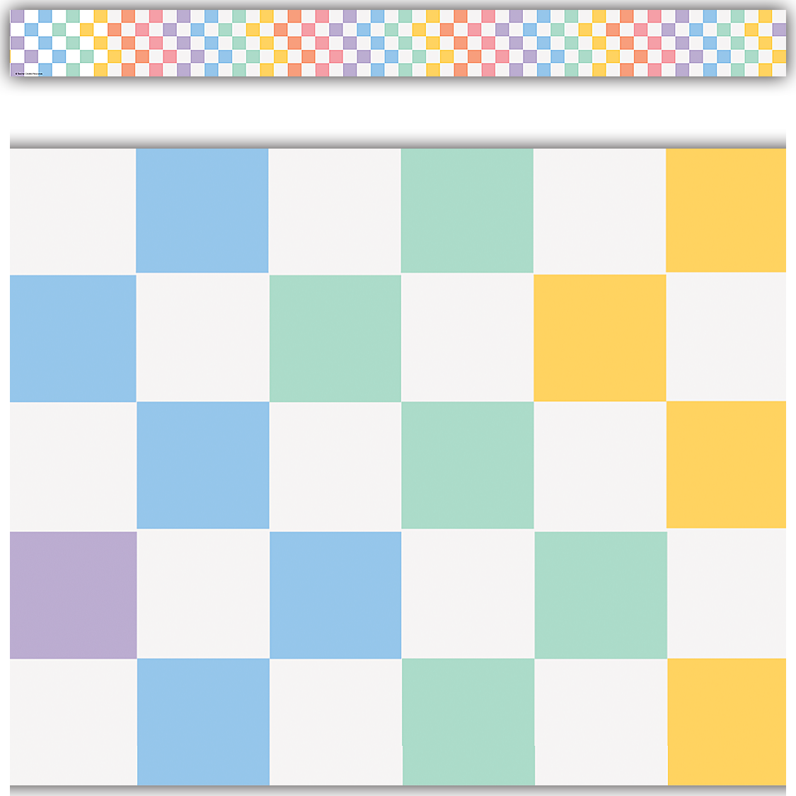 Cool for School Checkers Straight Border Trim