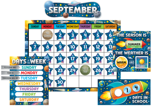 Outer Space Crew Calendar Bulletin Board