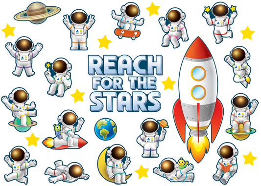 Outer Space Crew Reach for the Stars Bulletin Board