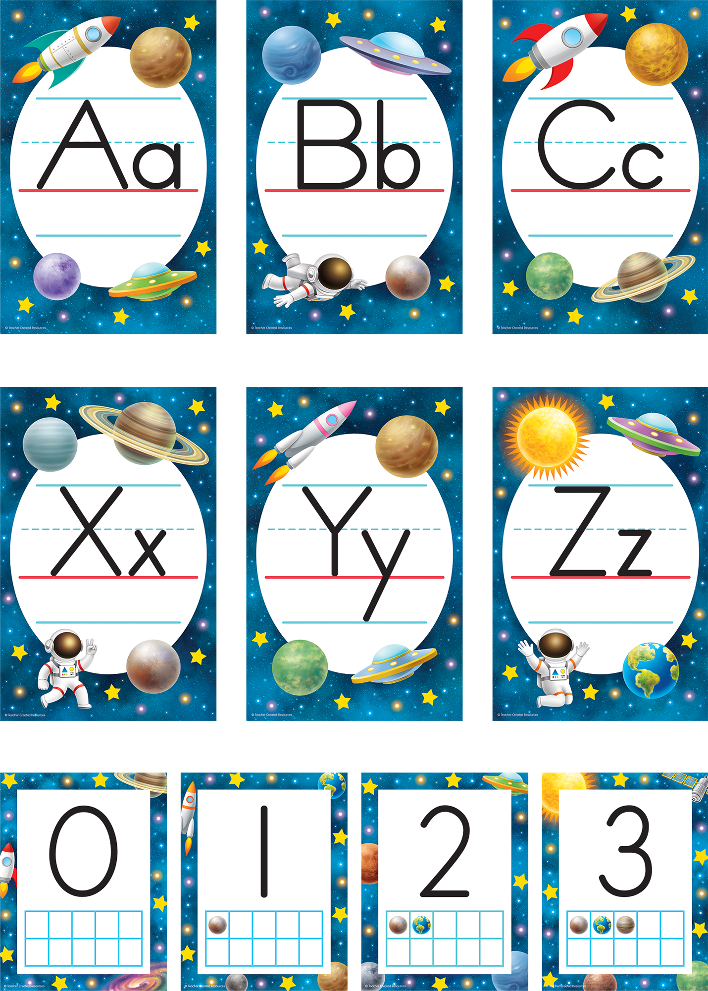 Outer Space Crew Alphabet Bulletin Board