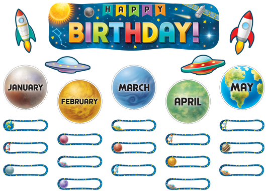 Outer Space Crew Happy Birthday Mini Bulletin Board