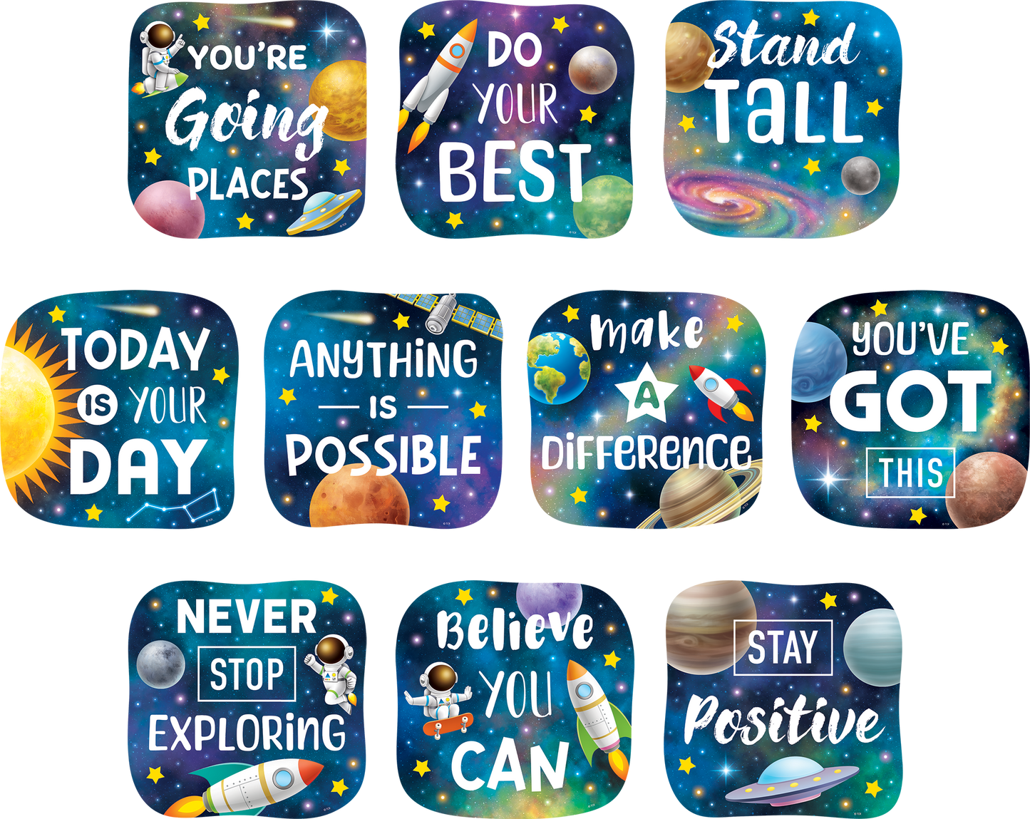 Outer Space Crew Positive Sayings Accents