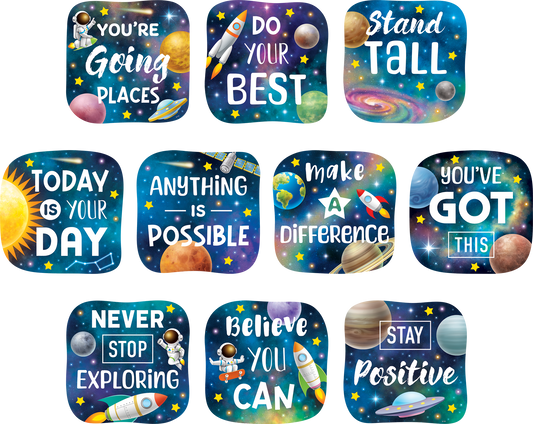 Outer Space Crew Positive Sayings Accents