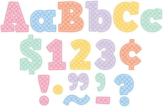 Cool for School Checkers 4" Bold Block Letters Combo Pack