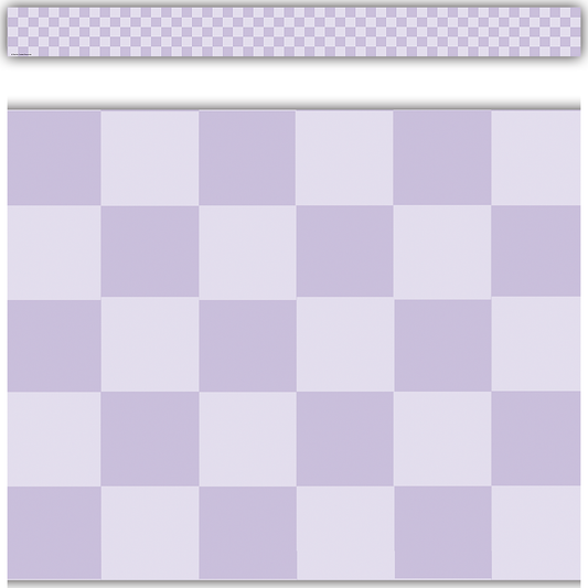 Cool for School Purple Checkers Straight Border Trim