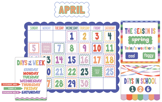 Color Crush Calendar Bulletin Board
