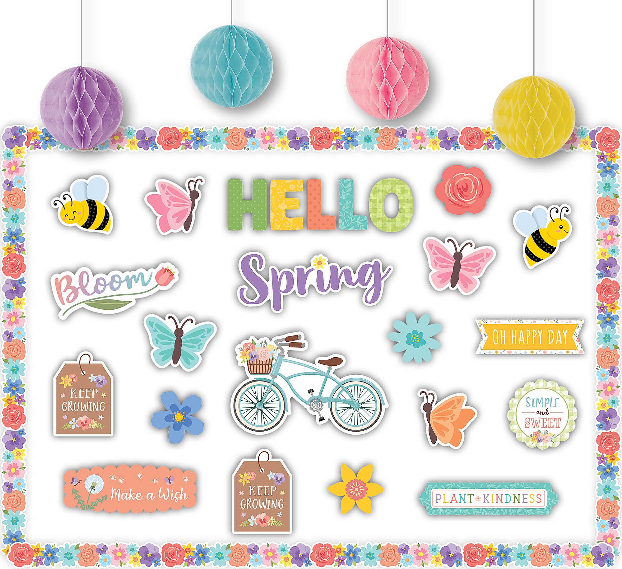 Hello Spring Block Decor Hello Spring Create & Decorate Quick Kit – McGregor's Teacher Supplies