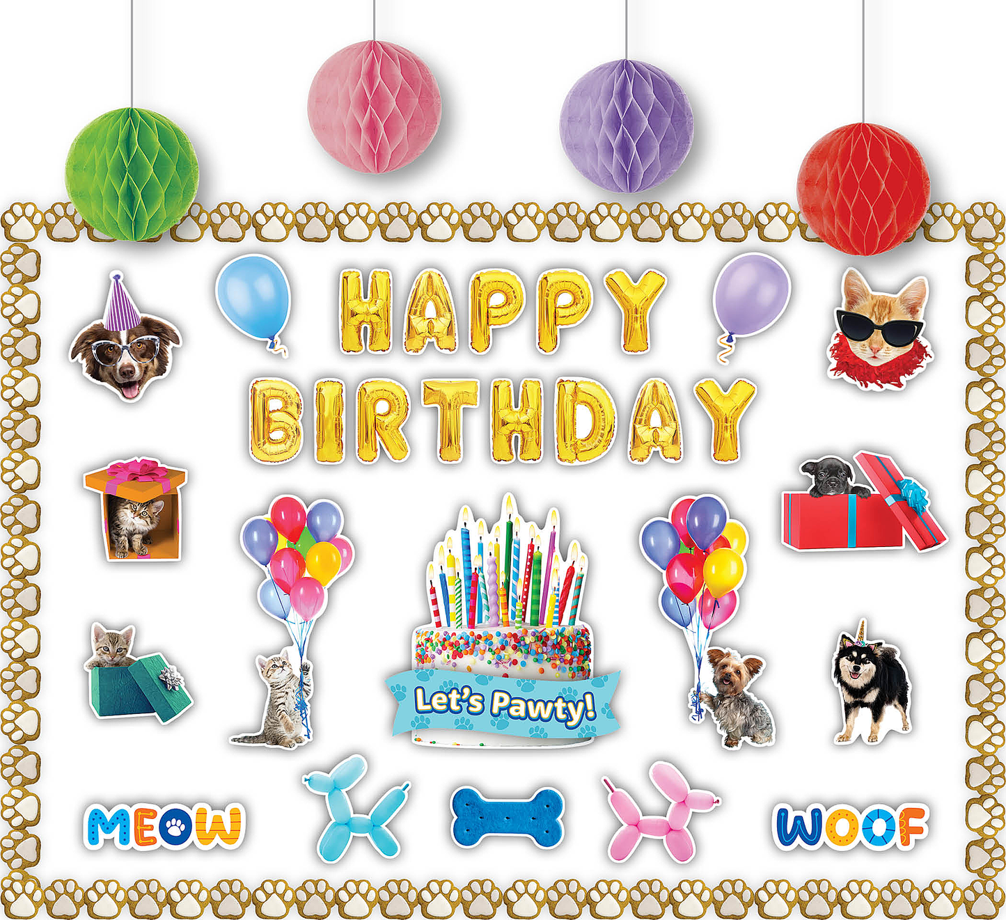 Cats and Dogs Happy Birthday Create & Decorate Quick Kit