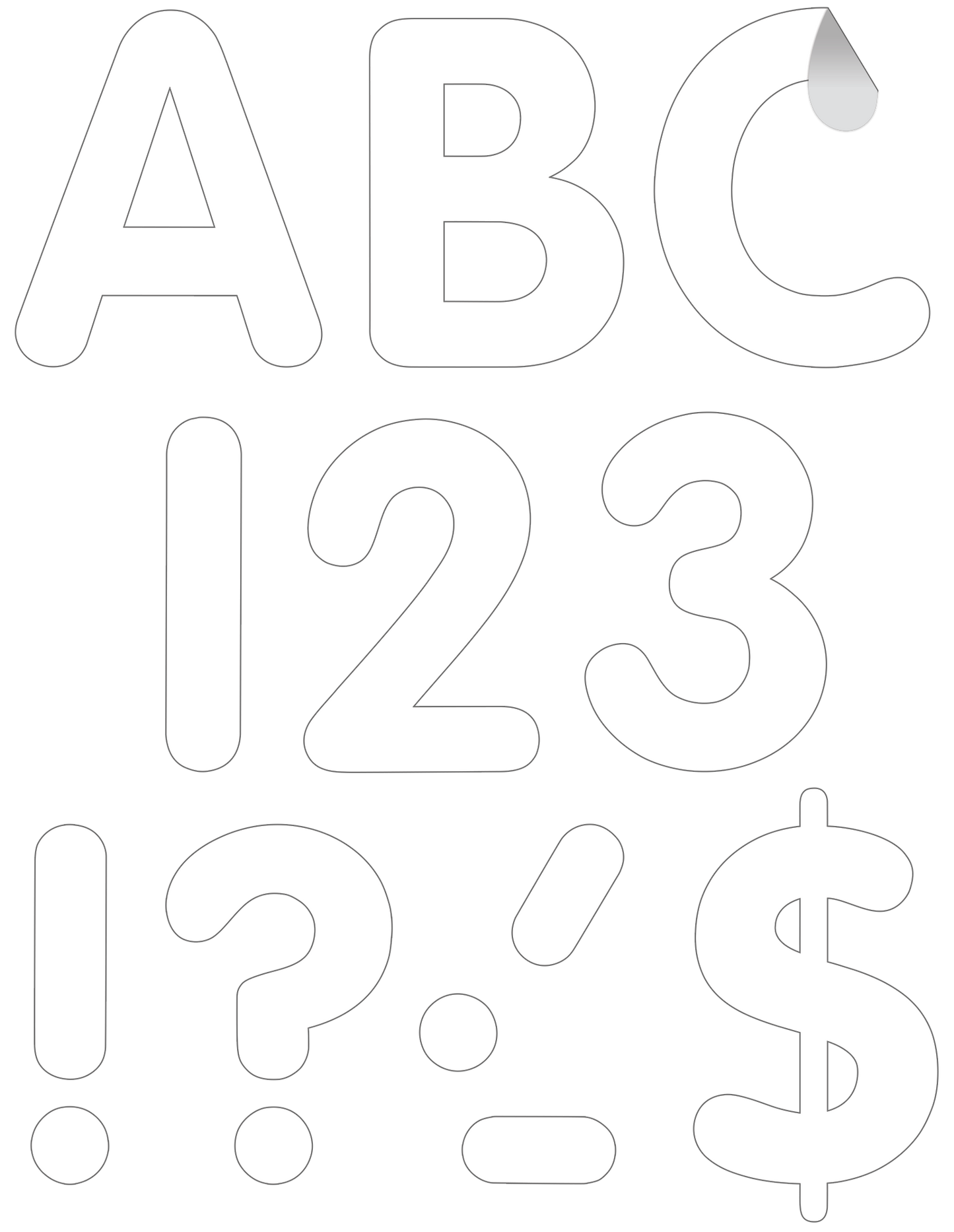 White 4" Classic Self-Adhesive Letters Uppercase