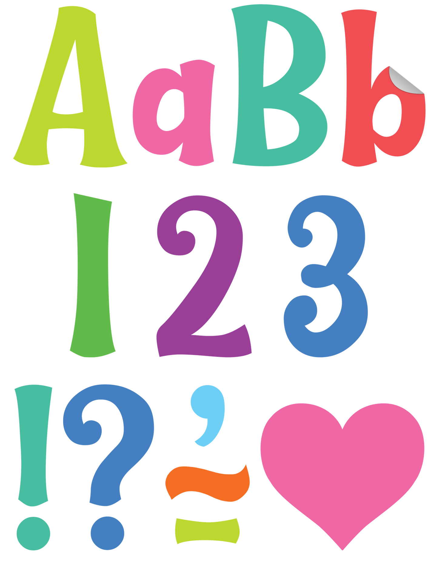 Colorful 4" Wild Whimsy Self-Adhesive Letters Combo Pack