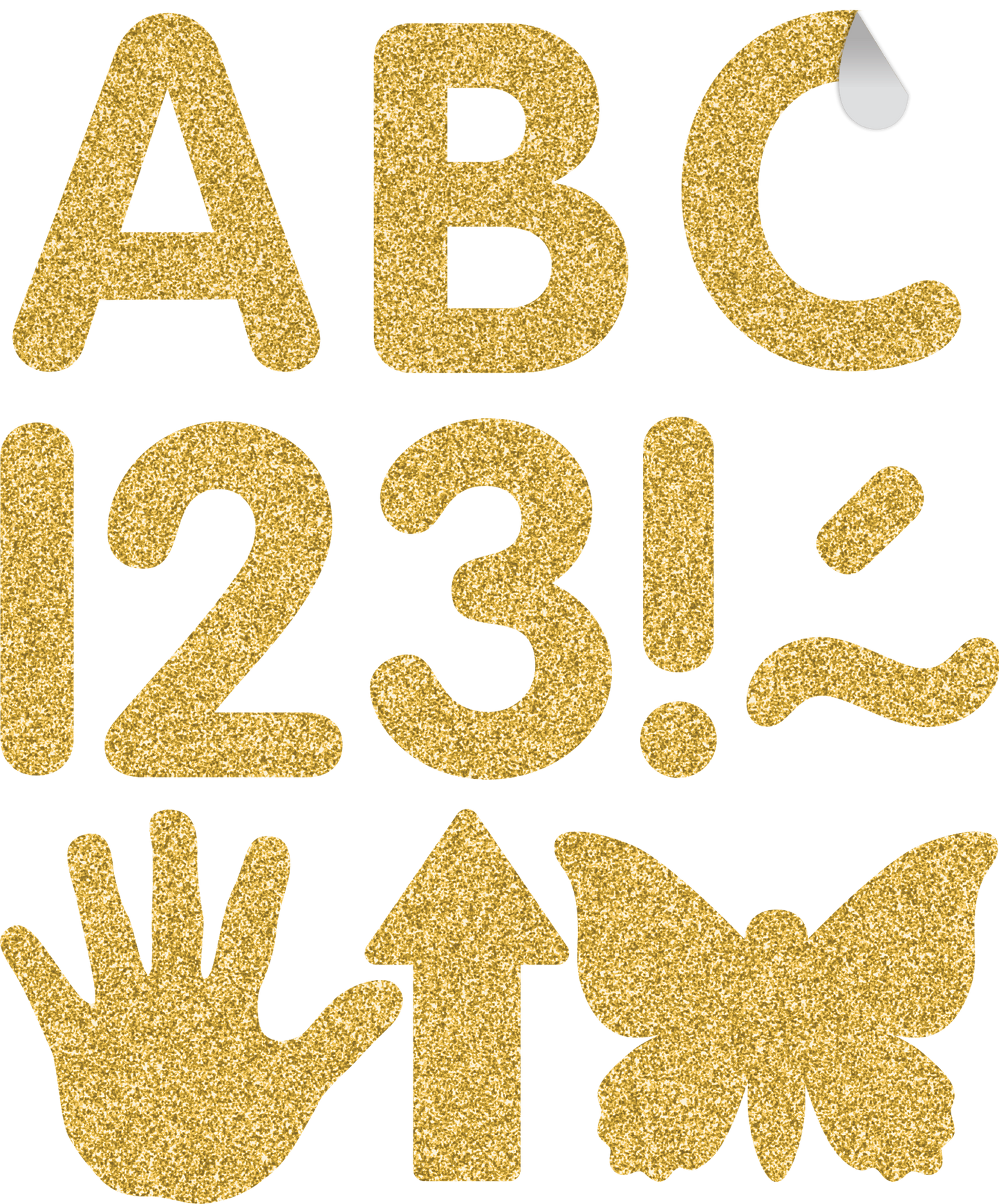 Gold Glitz 2" Classic Self-Adhesive Letters Uppercase