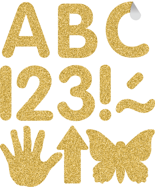 Gold Glitz 2" Classic Self-Adhesive Letters Uppercase