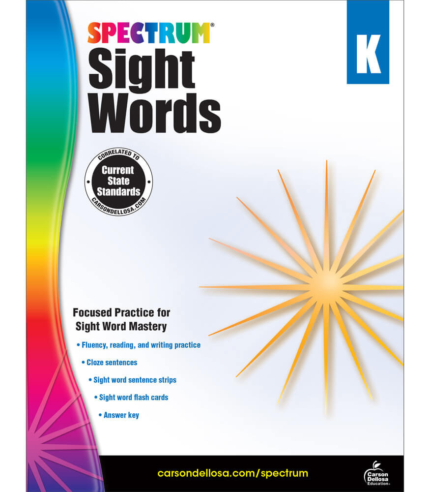 Spectrum Sight Words Kindergarten