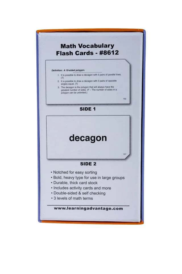 Math Vocabulary Flash Cards