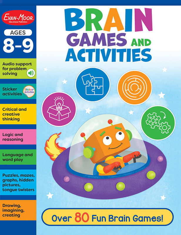 Brain Games and Activities Workbook, Ages 8–9 - Print