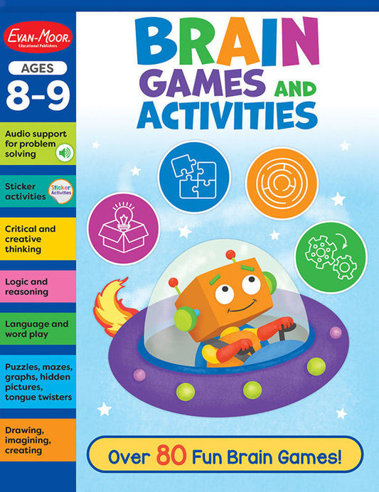 Brain Games and Activities Workbook, Ages 8–9 - Print