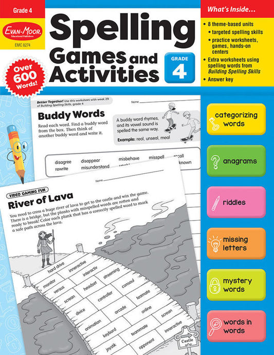 Spelling Games and Activities, Grade 4 - Print