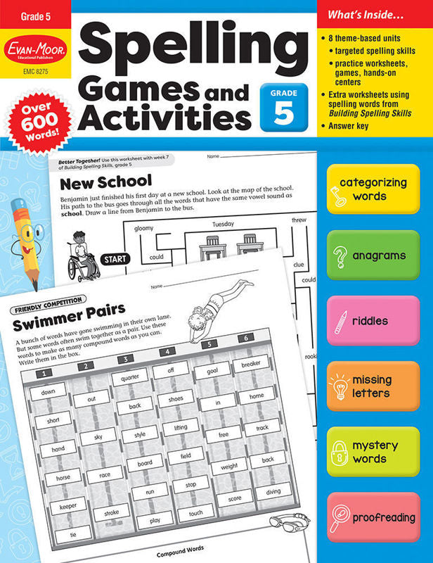 Spelling Games and Activities, Grade 5 - Print