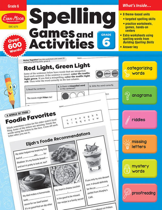 Spelling Games and Activities, Grade 6 - Print