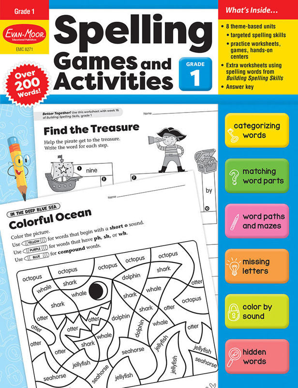 Spelling Games and Activities, Grade 1 - Print