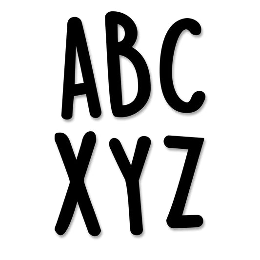 Casual Black 2" Uppercase Letter Stickers