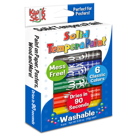 KWIK STIX TEMPERA PAINT 6PK PRIMARY COLORS