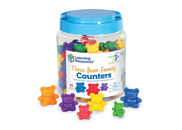 Three Bear Family Counters, Set of 96
