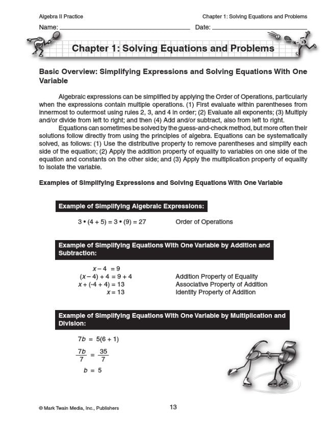 Algebra II Practice Grades 7+