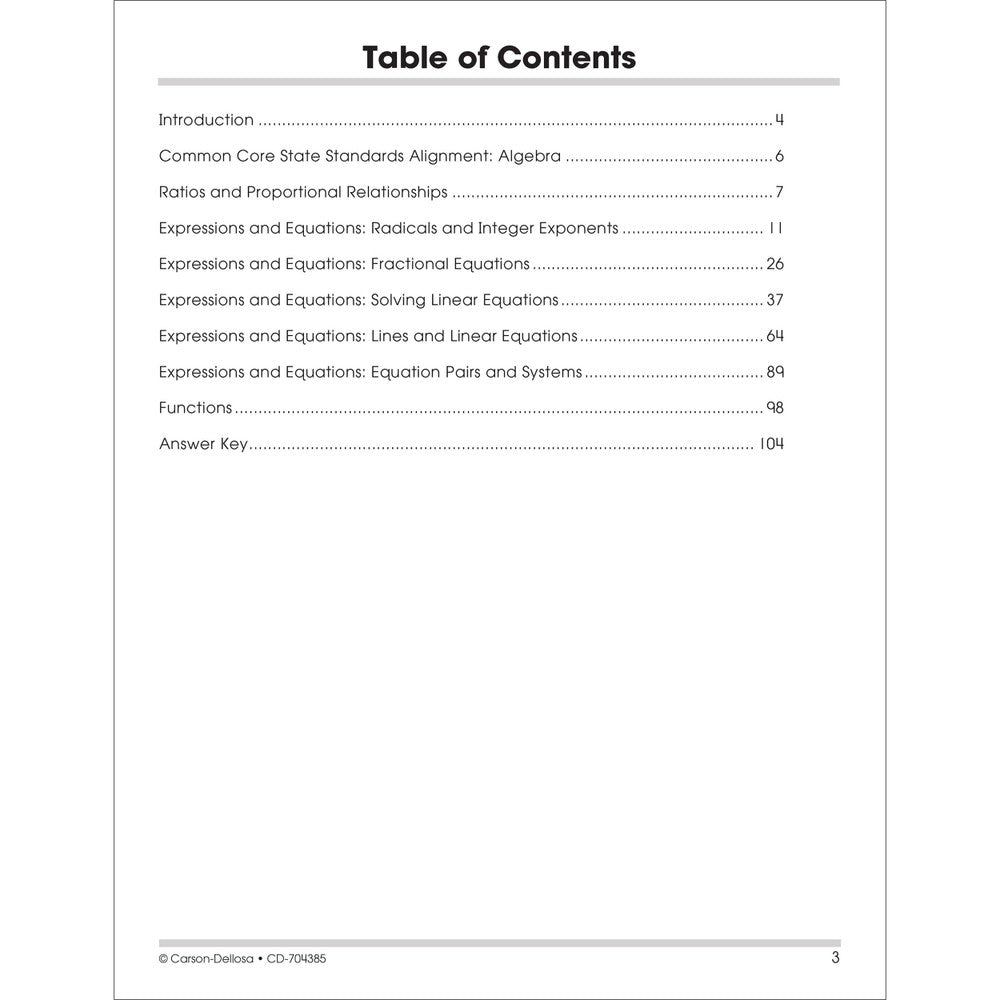 Algebra Workbook Grades 7+