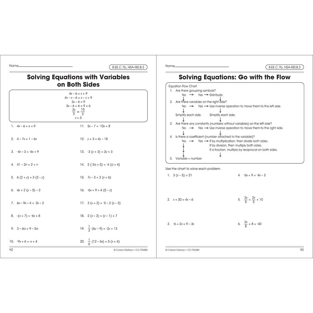 Algebra Workbook Grades 7+