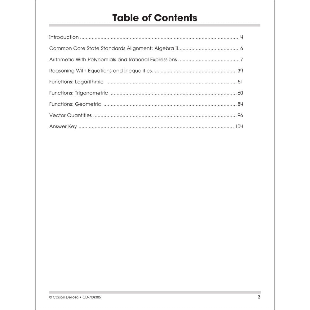 Algebra II Workbook Grades 8+