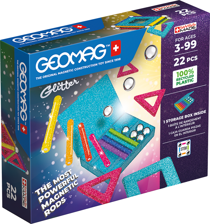 Geomag™  Glitter 22-Piece Magnetic Set Ages 3+ Years