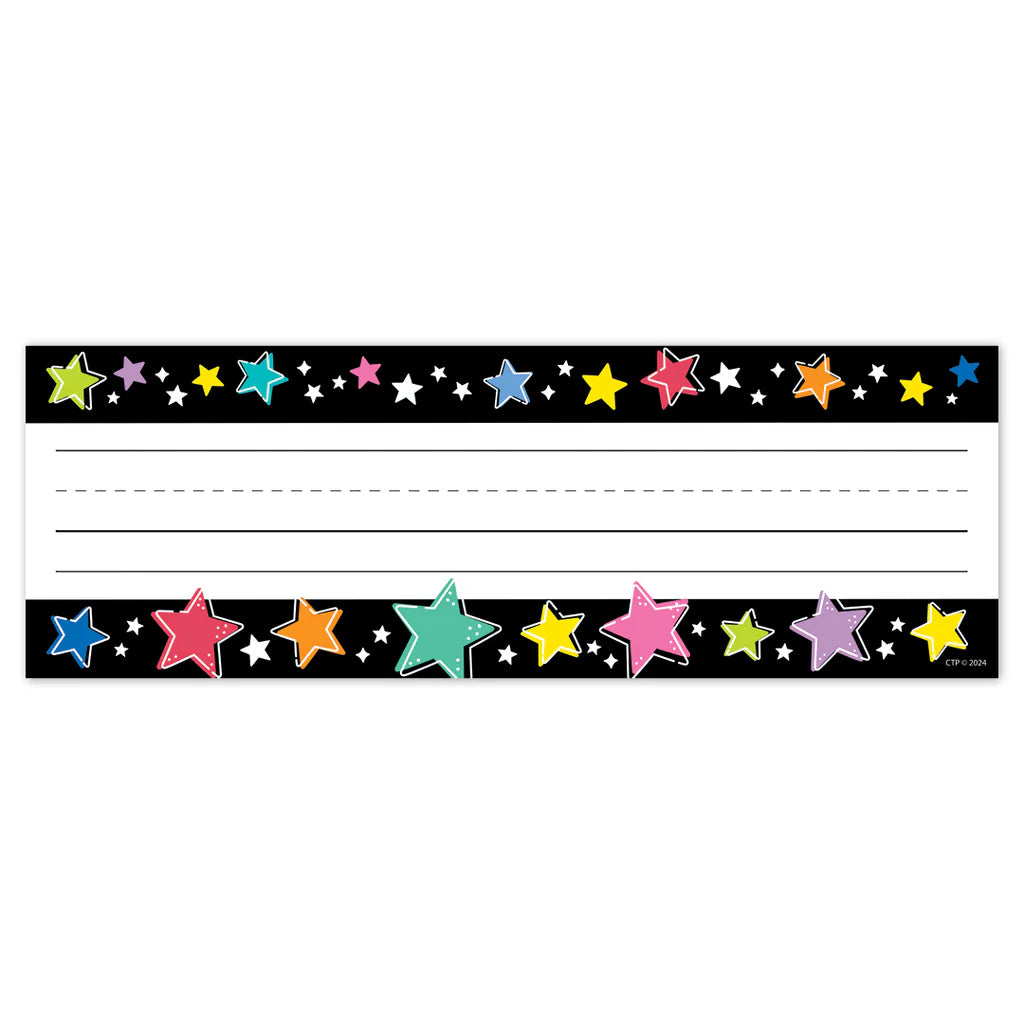 Colorful Stars on Black Name Plates