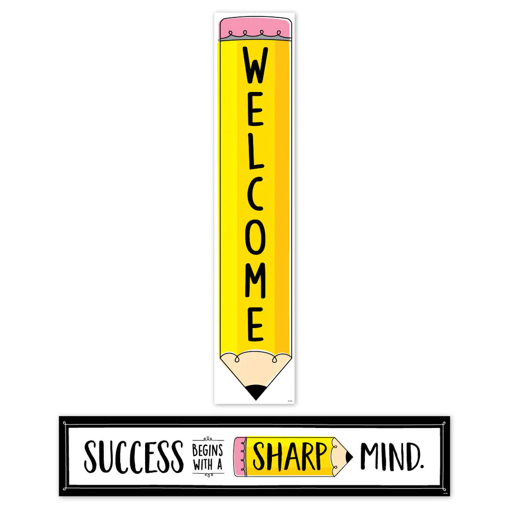 Core Decor Doodle Pencil Welcome Banner