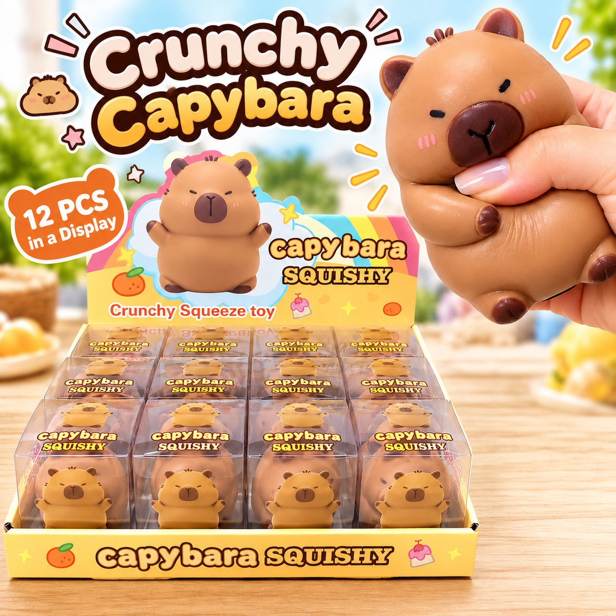 Crunchy Capybara Squishy Toy — ASMR Crunch Squeeze Toy