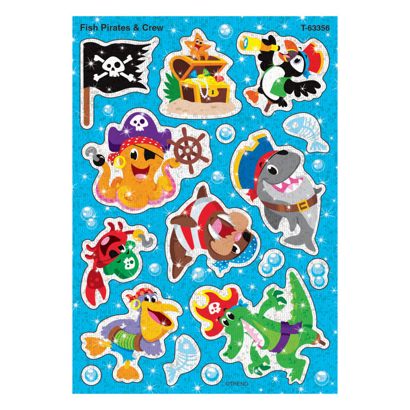 Fish Pirates & Crew Sparkle Stickers