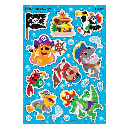 Fish Pirates & Crew Sparkle Stickers