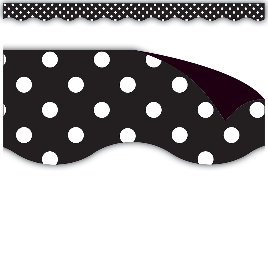 Black Polka Dots Scalloped Magnetic Border