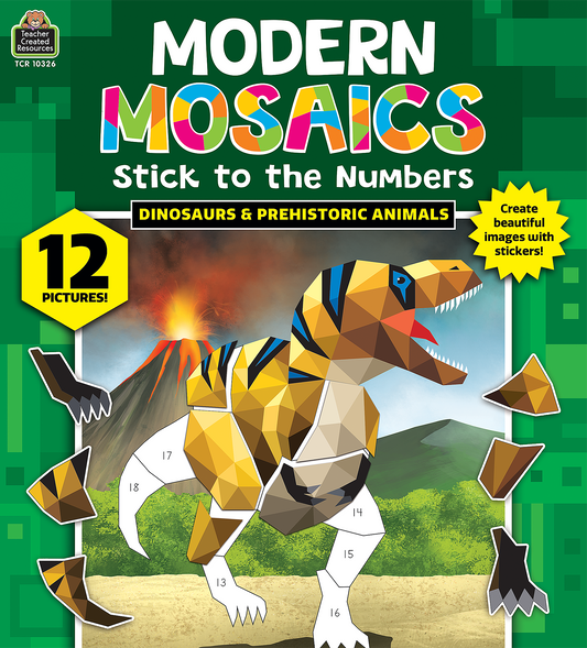 Dinosaurs and Prehistoric Animals Modern Mosaics Stick to the Numbers