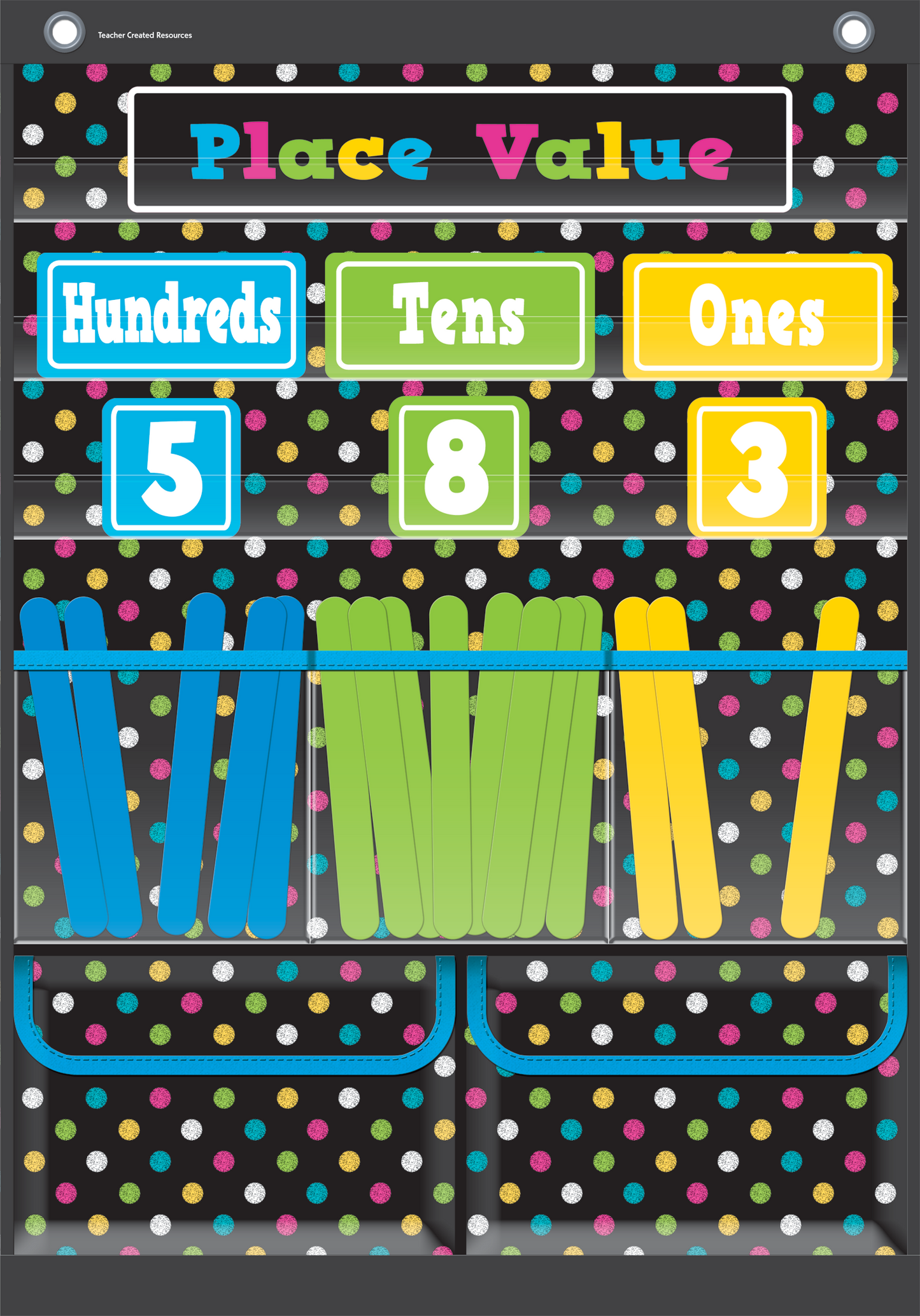 Chalkboard Brights Place Value Pocket Chart