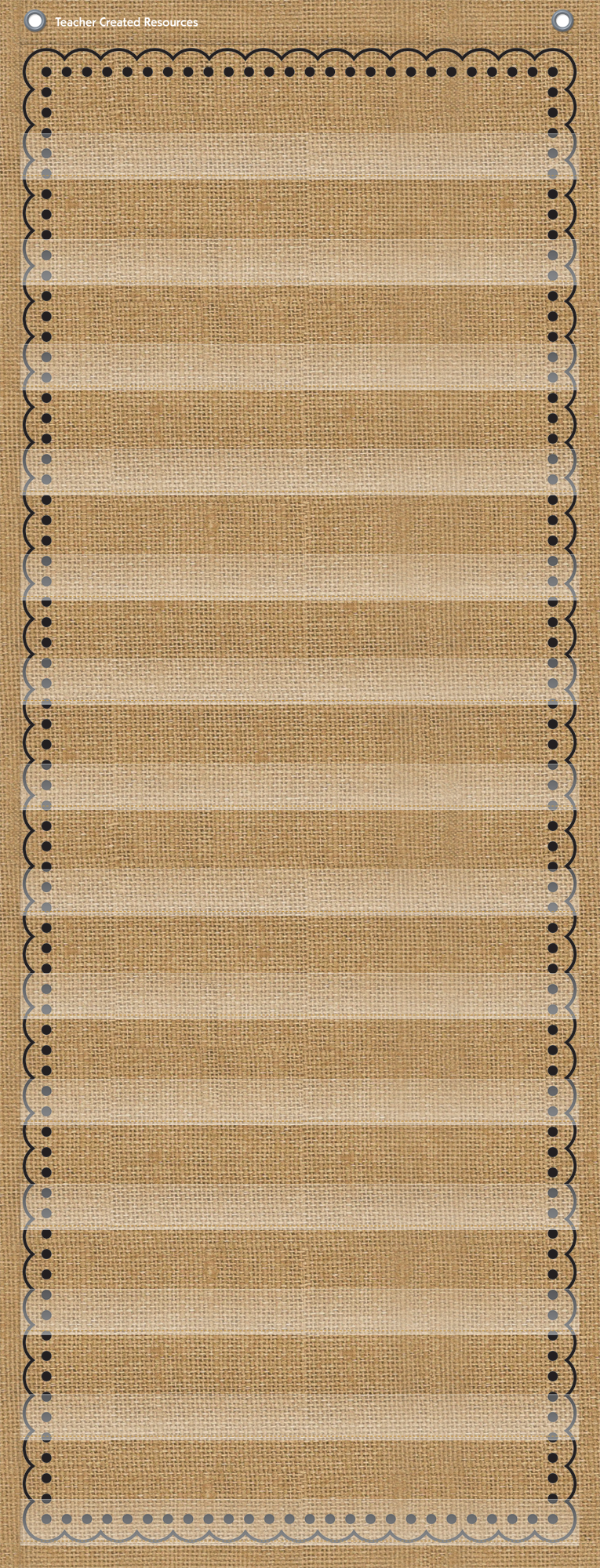 Burlap 14 Pocket Chart (13" x 34")