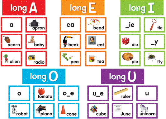 Long Vowels Pocket Chart Cards